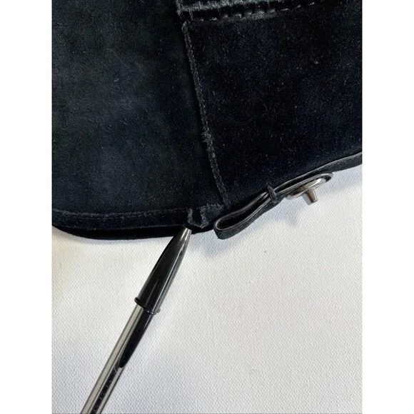 Coach Janelle Turnlock Black Suede & Shearling Boot Size 6.5B - Picture 7 of 16